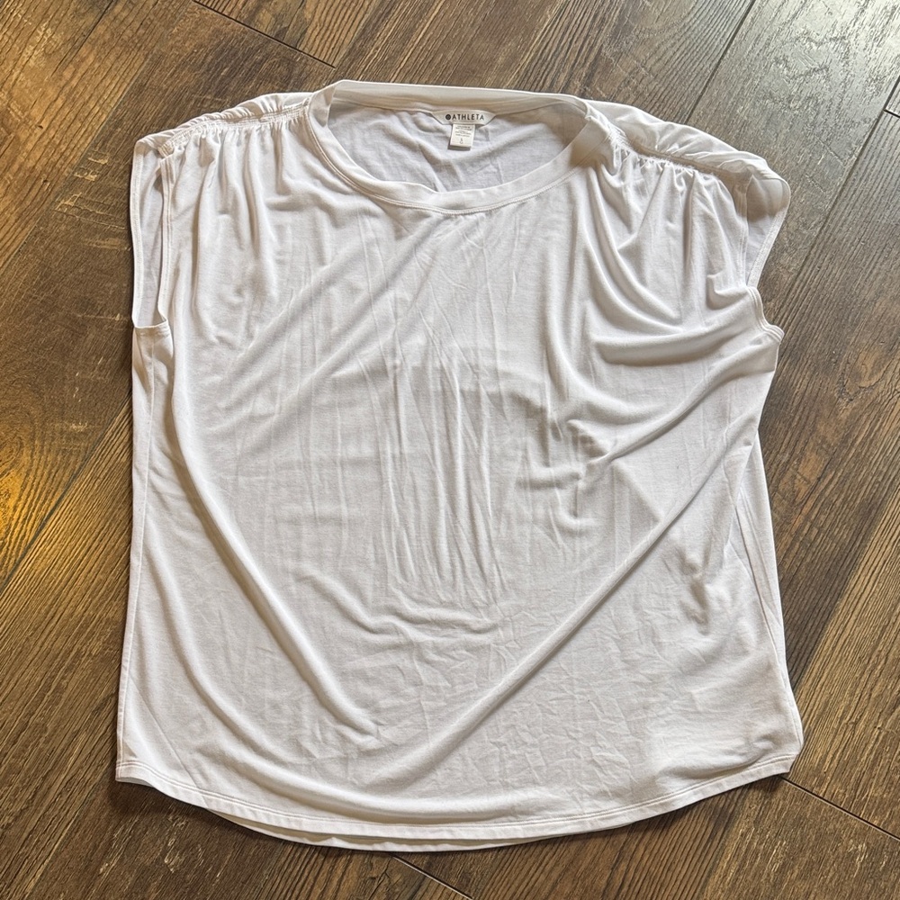 Athleta White Short Sleeve Tee, Women, Size Large
